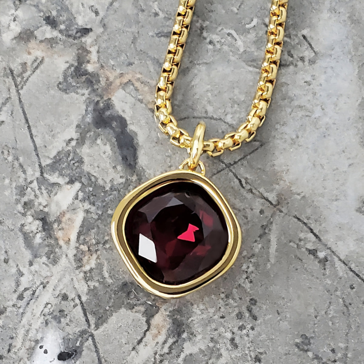 Gold Garnet Necklace