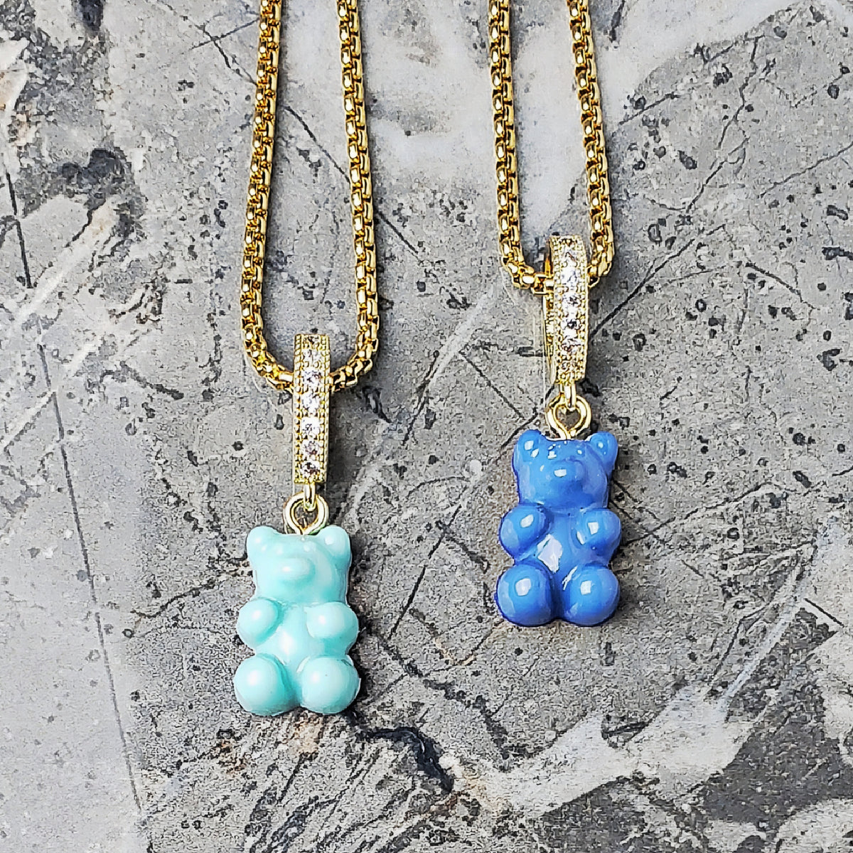 Pavé Turquoise Gummy Bear Pendant