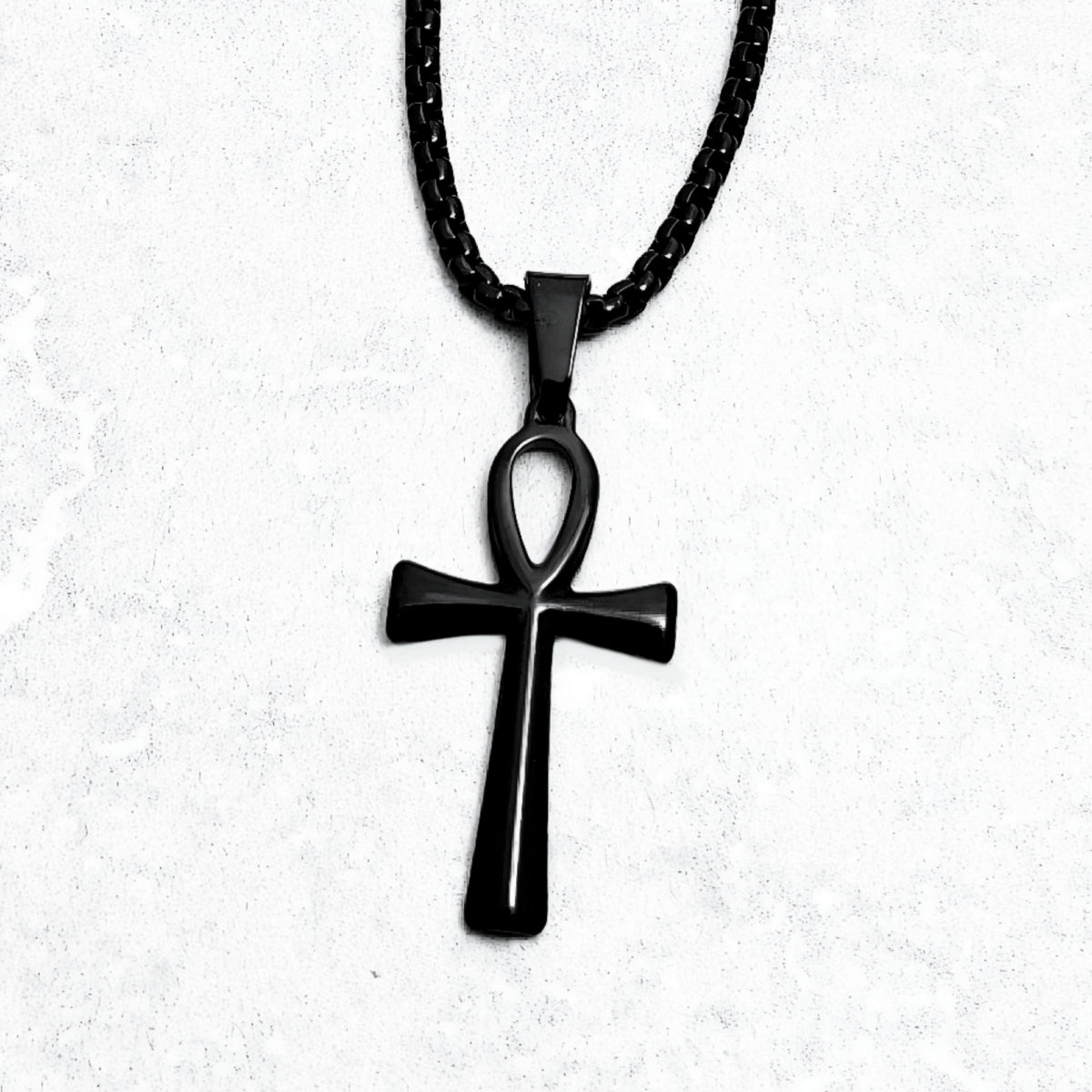 Black Ankh Necklace