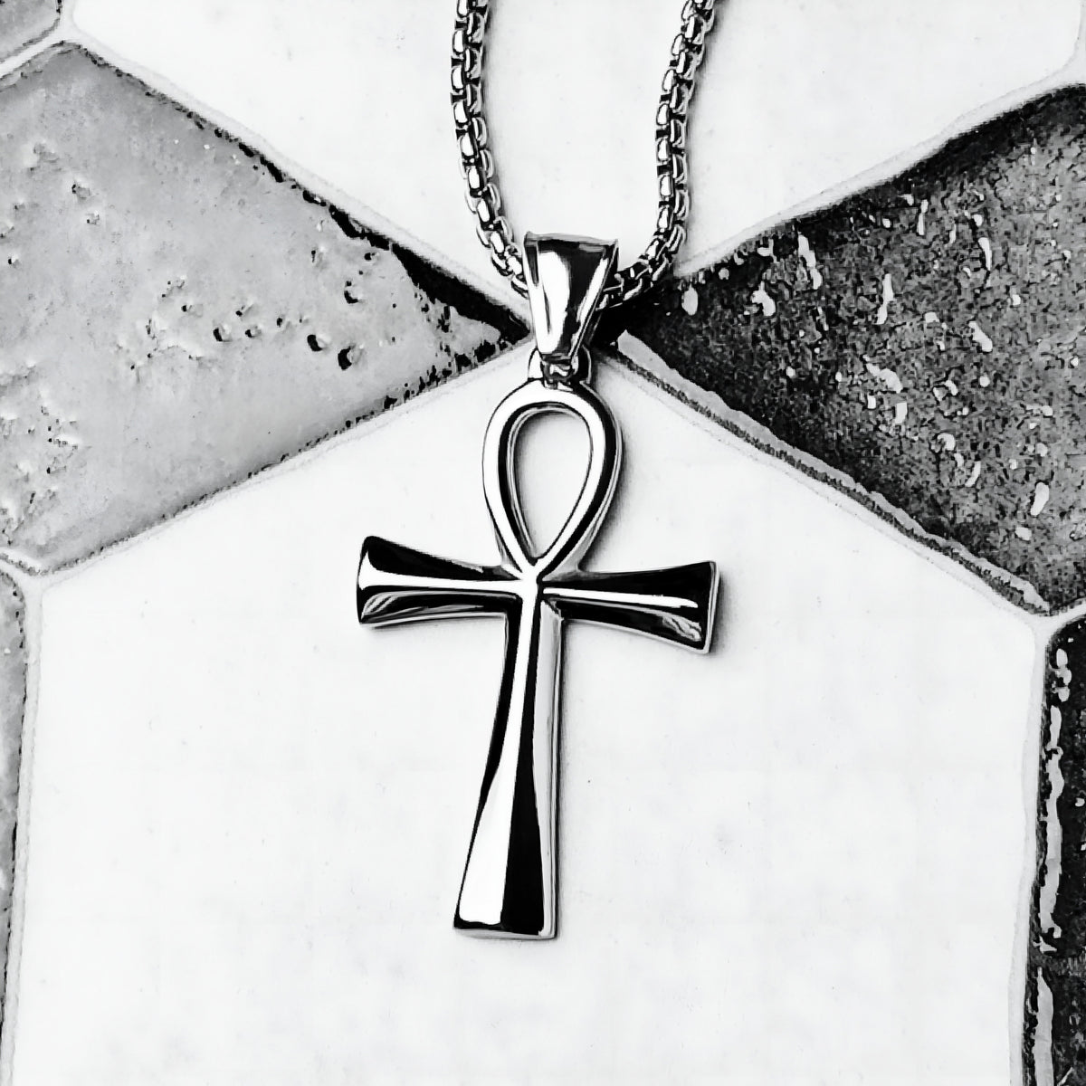 Silver Sleek Ankh Necklace