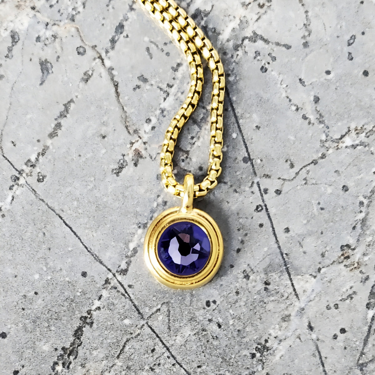 Gold Tanzanite Coin Necklace