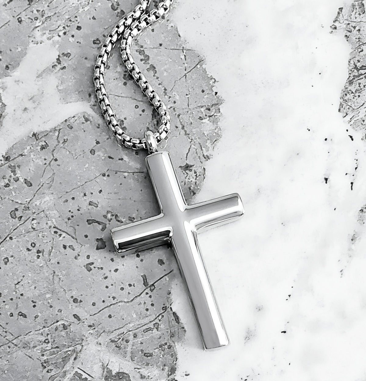 Silver Sleek Cross Necklace