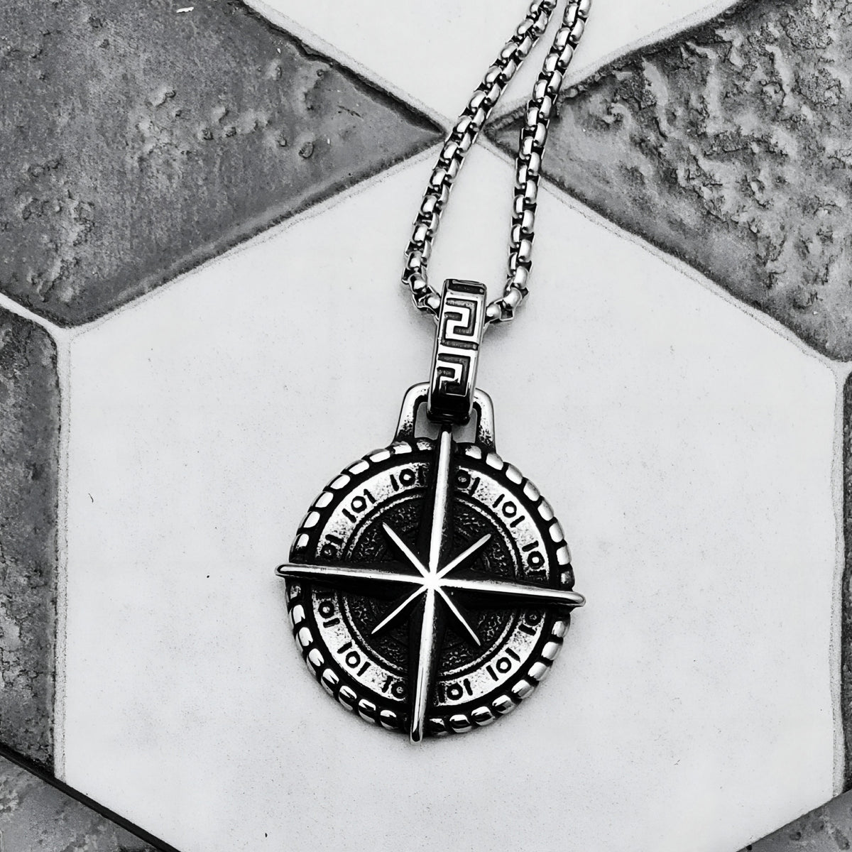 Maritime Compass Medallion Necklace