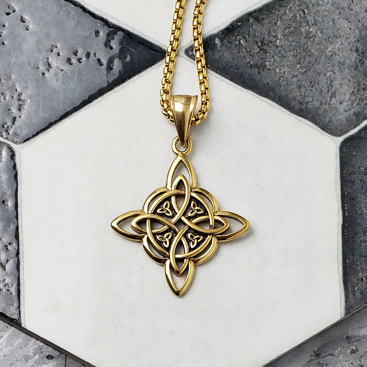 Gold Celtic Knot Cross Necklace