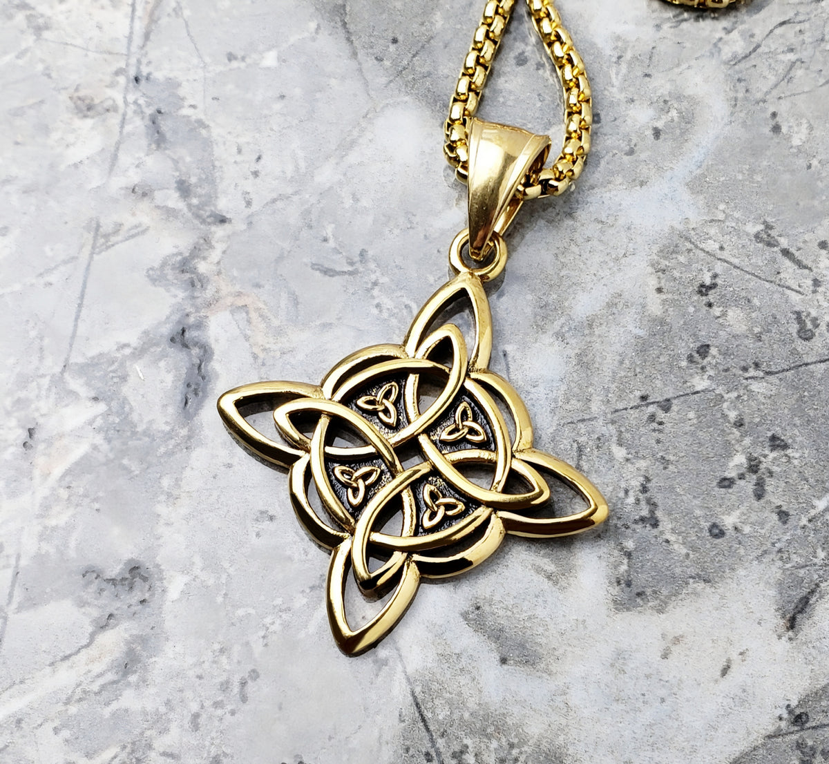 Gold Celtic Knot Cross Necklace