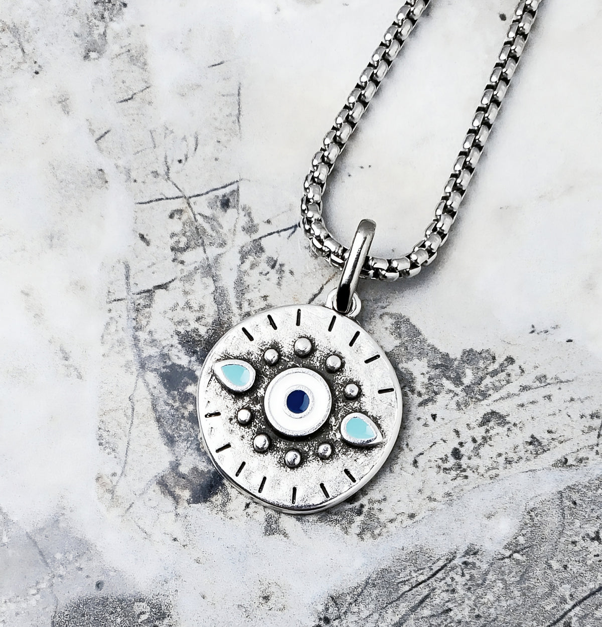 Tribal Evil Eye Coin Necklace