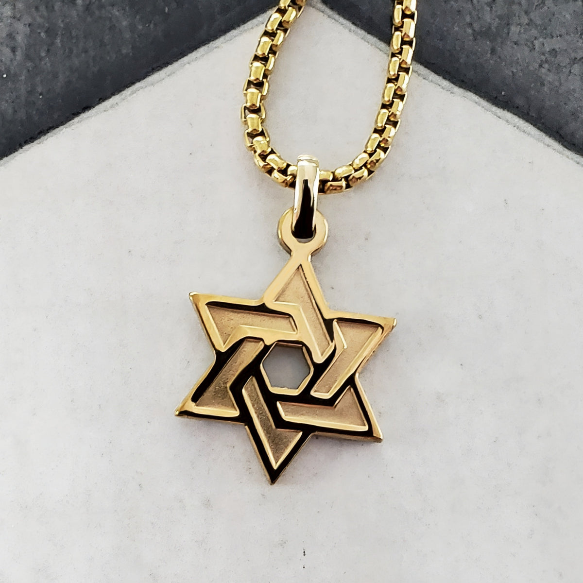 Deco Star of David Amulet Necklace