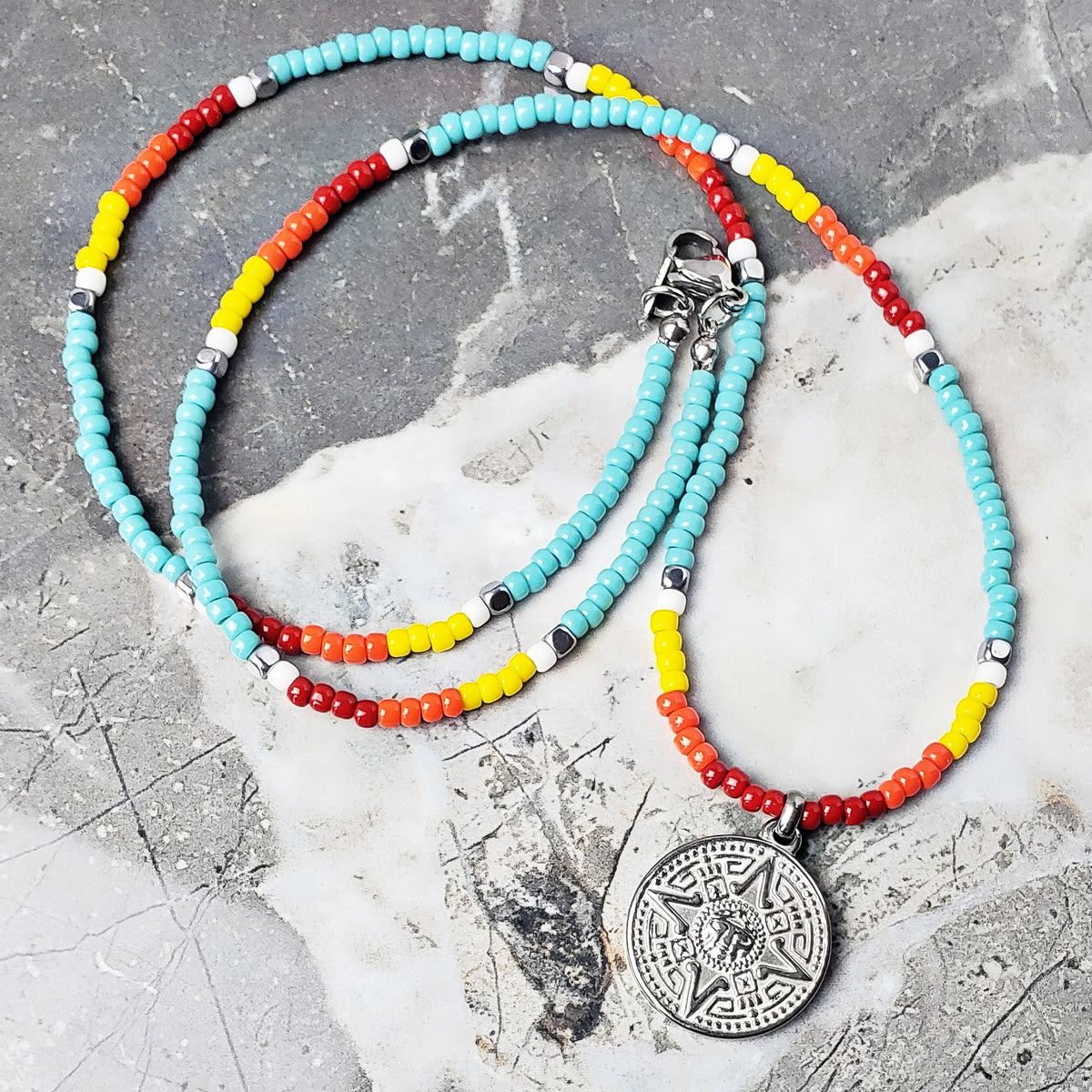 Aztec Tribal Turquoise Necklace