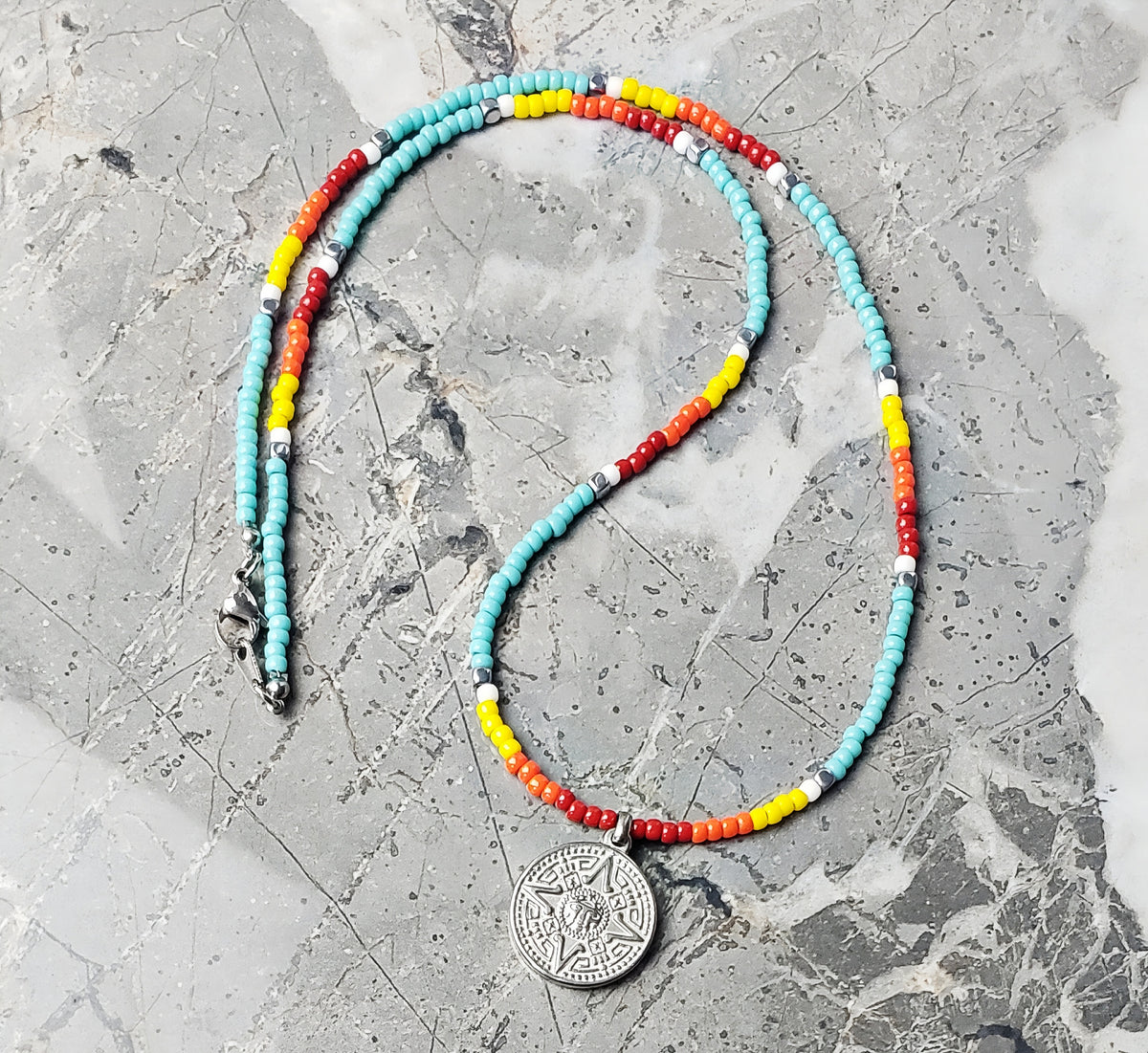 Aztec Tribal Turquoise Necklace