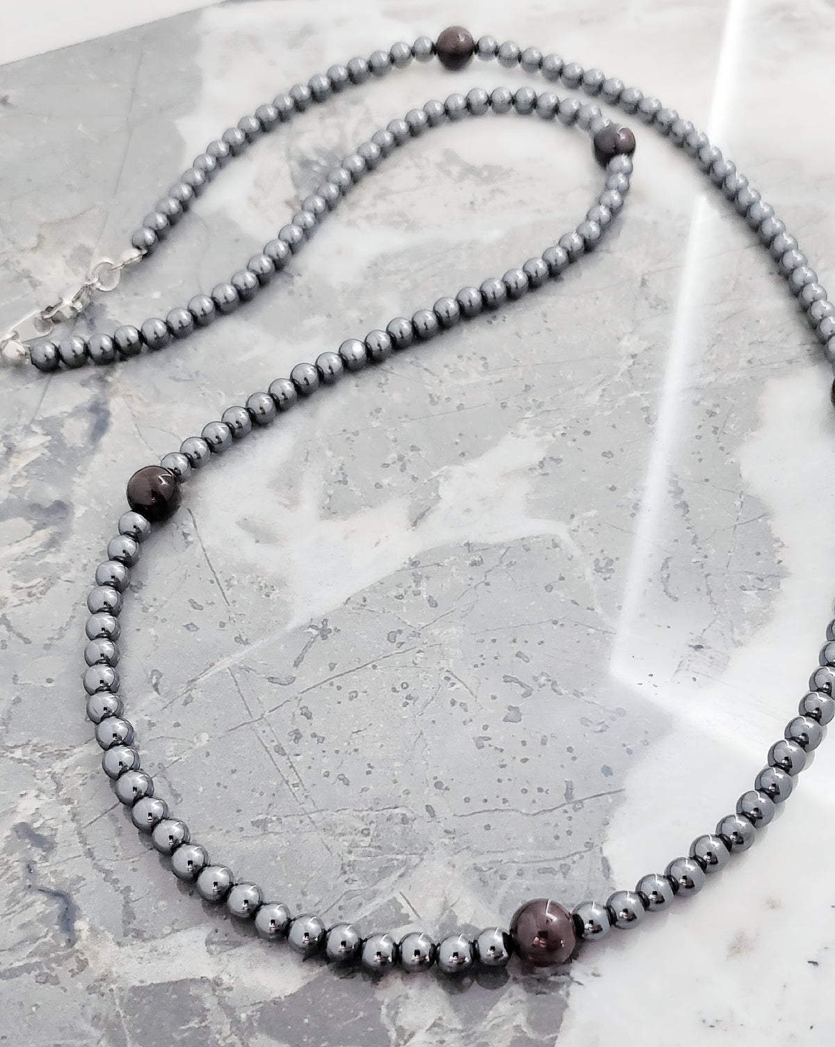 Silver & Garnet Gemstone Necklace