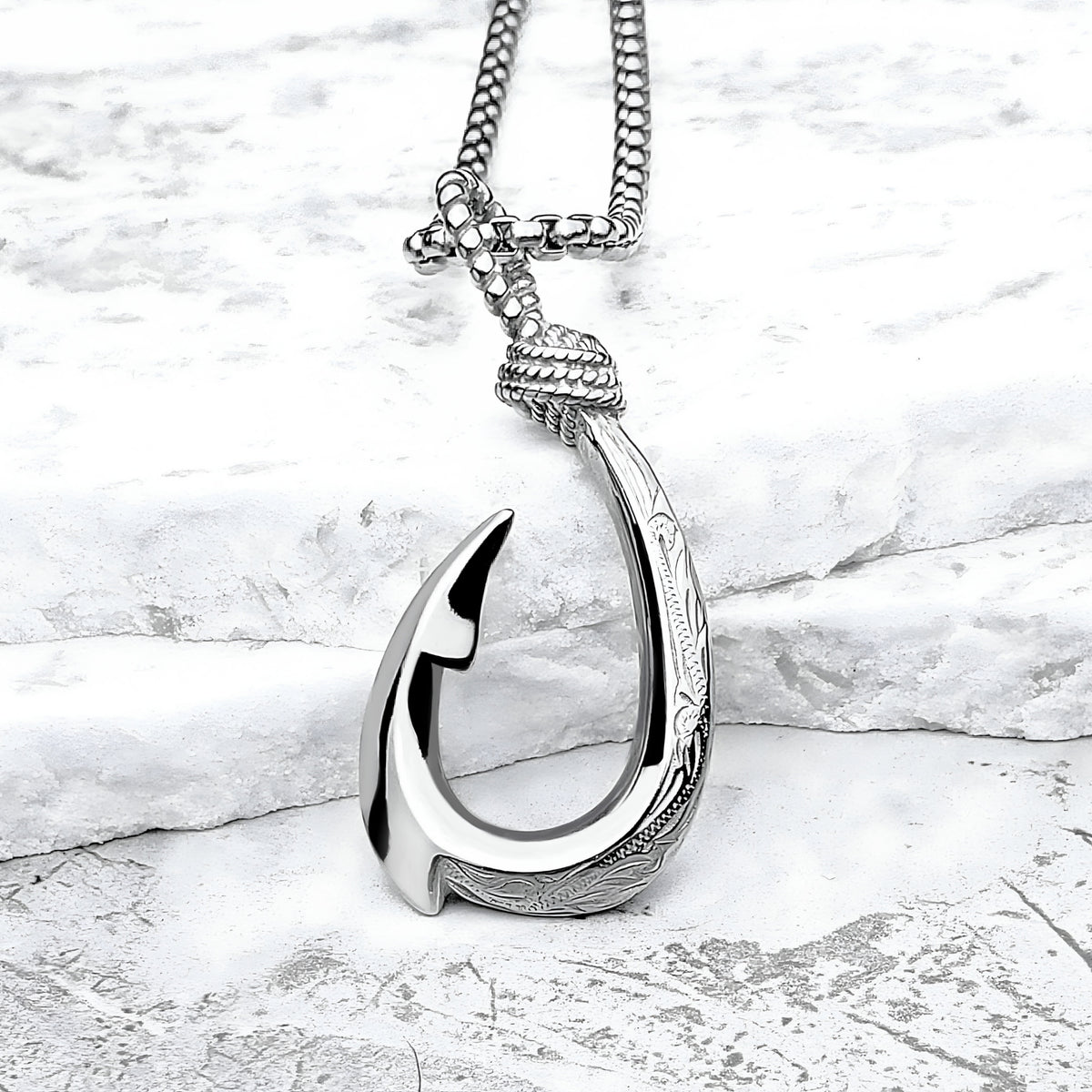 Silver Tribal Fish Hook Necklace