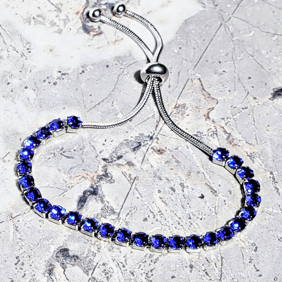 Silver Sapphire Tennis Bracelet