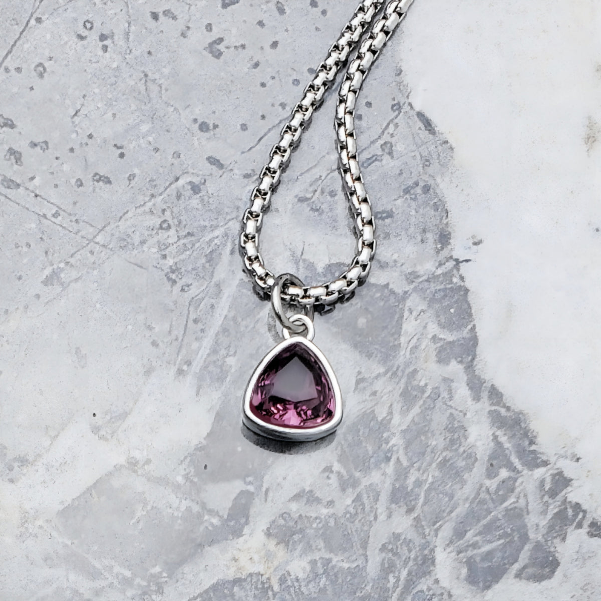 Silver Mini Pink Tourmaline Necklace