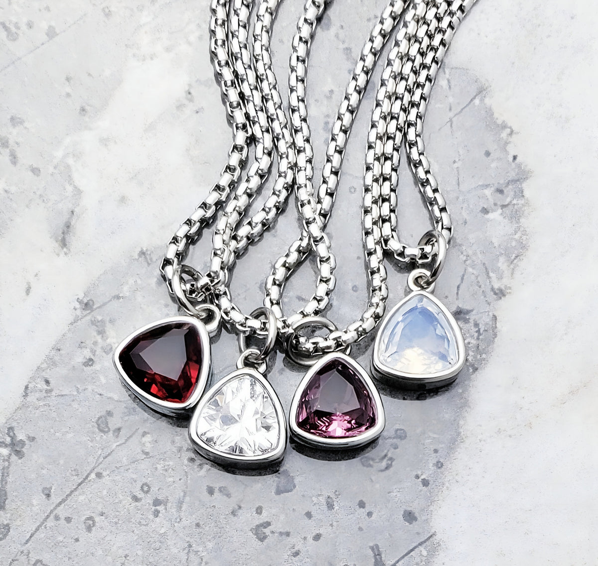Silver Mini Diamond Quartz Necklace