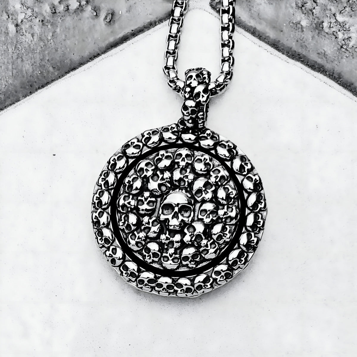 Ancient Skulls Medallion Necklace