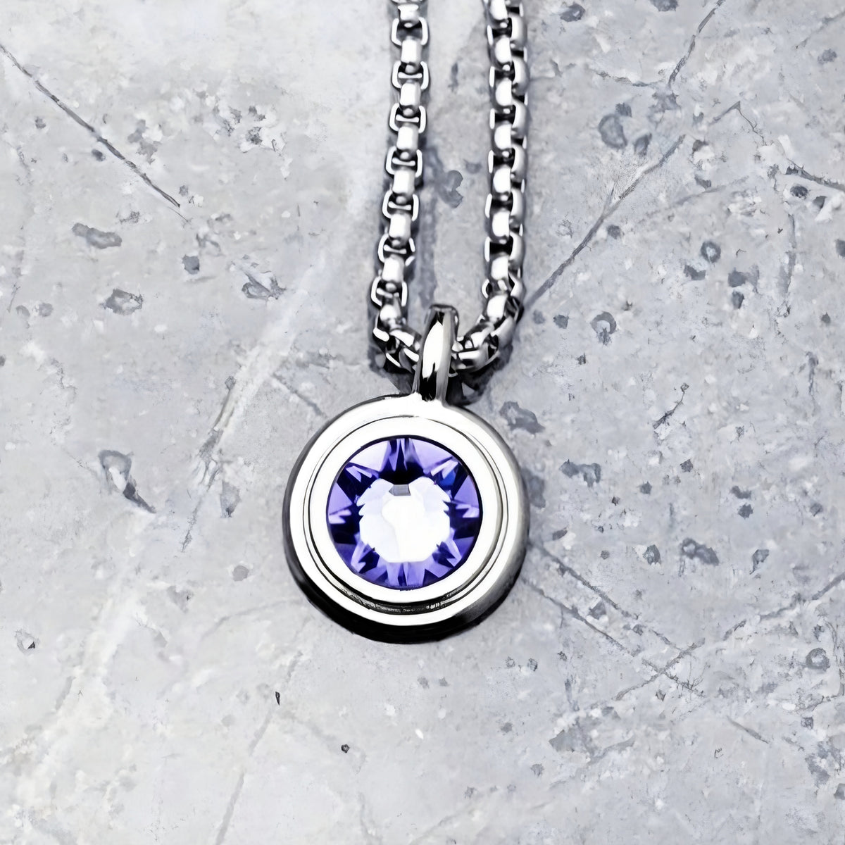 Silver Tanzanite Coin Necklace