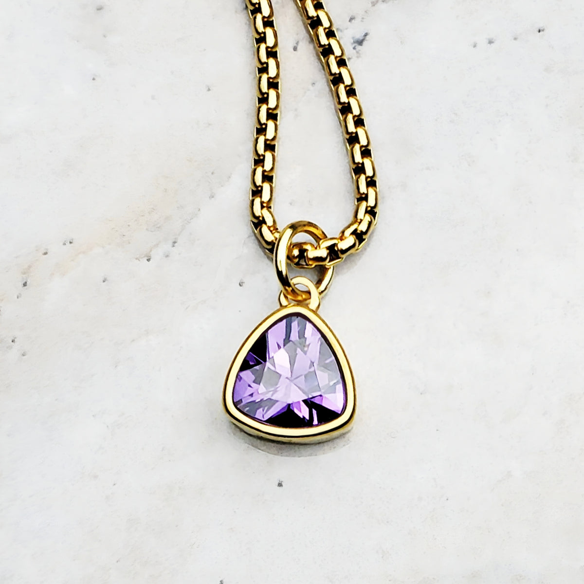 Gold Mini Amethyst Necklace