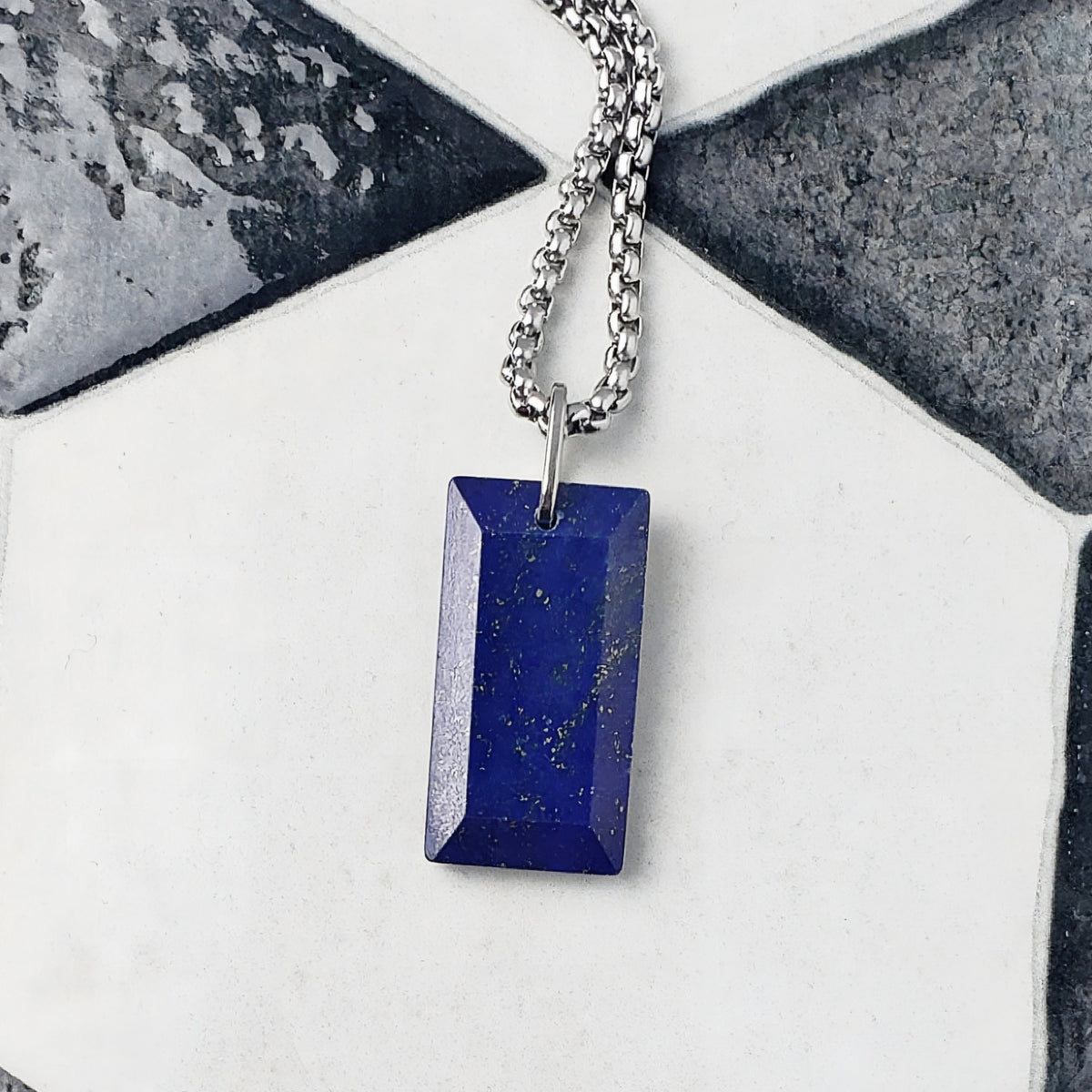Lapis Lazuli Gemstone Dog Tag