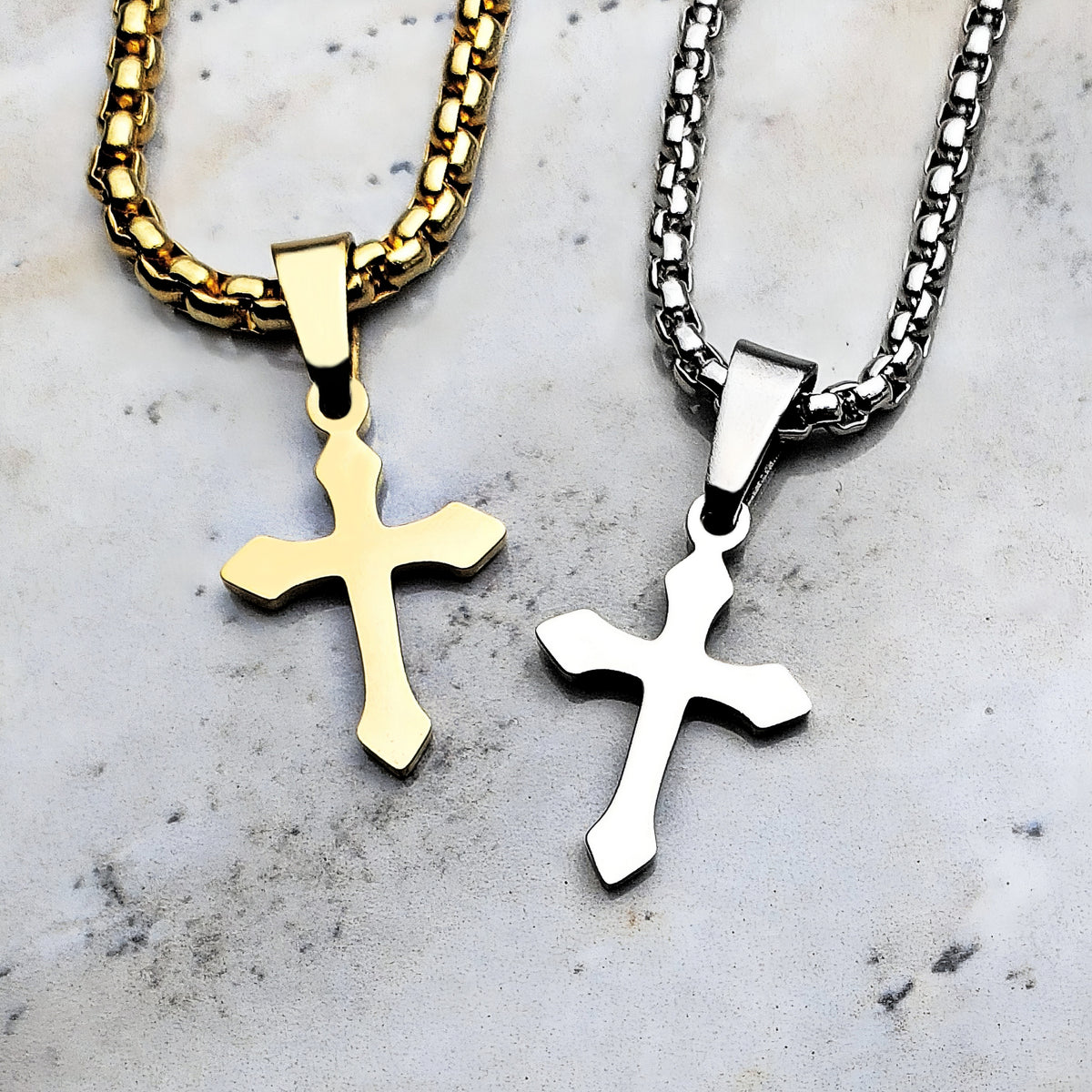 Sleek Silver Cross Necklace