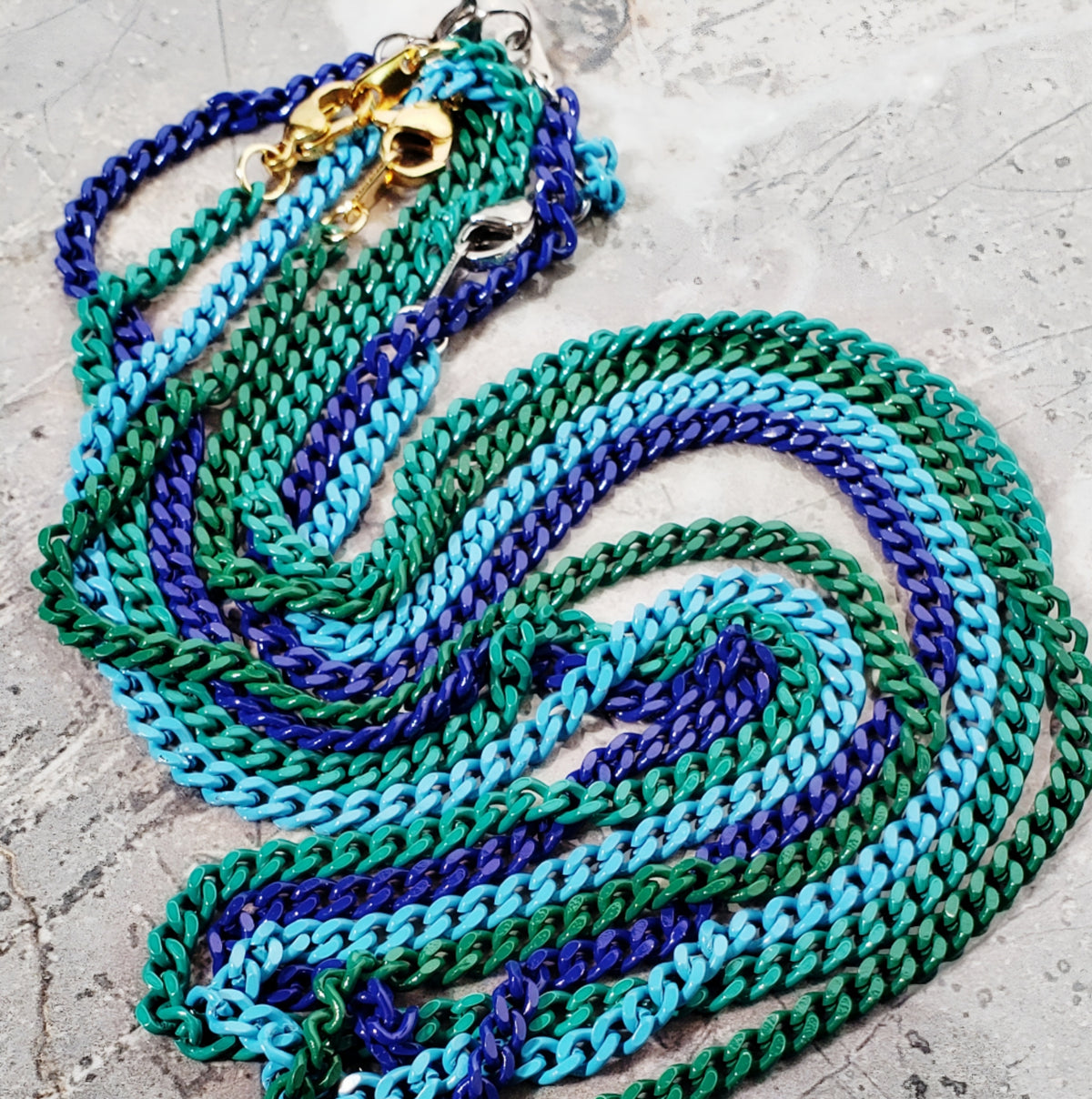 Dark Turquoise Curb Chain Necklace