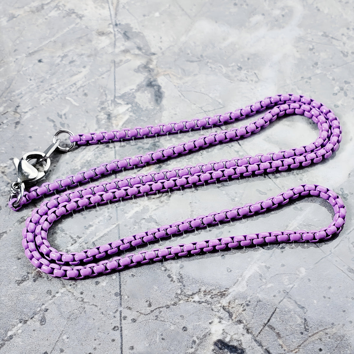 Light Purple Box Chain Necklace