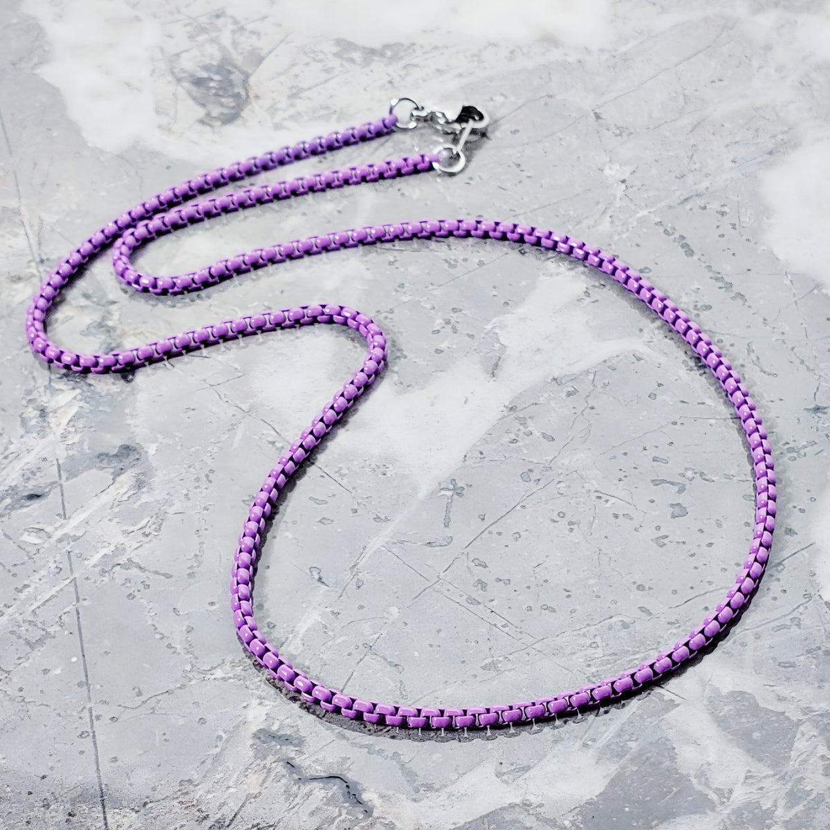Light Purple Box Chain Necklace