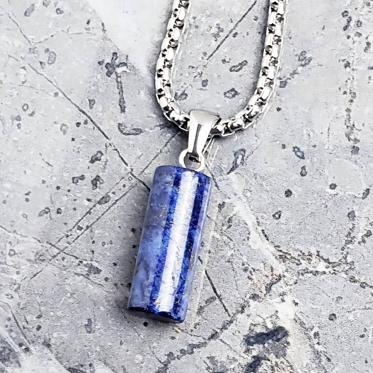 Lapis Lazuli Gemstone Column Necklace
