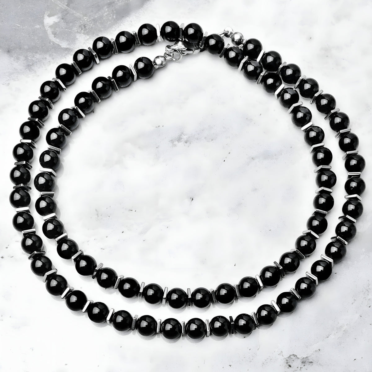 Black Onyx Geo Necklace