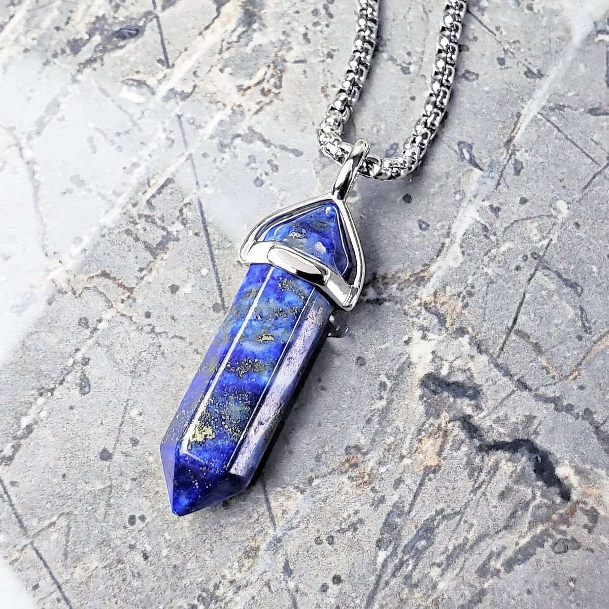 Lapis Stone Point Necklace