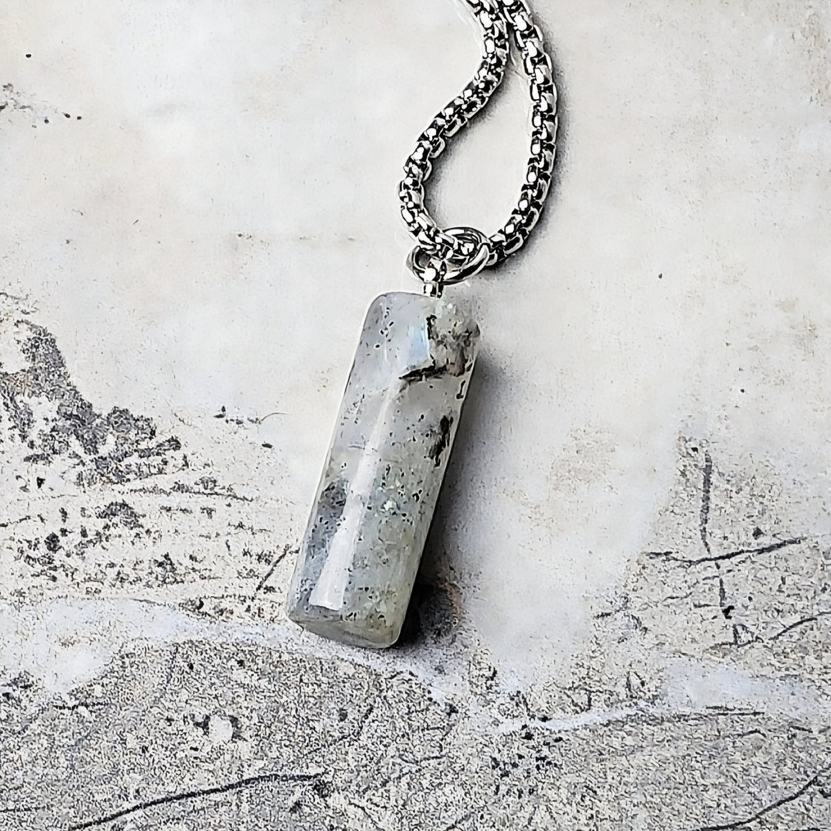 Labradorite Column Pendant Necklace