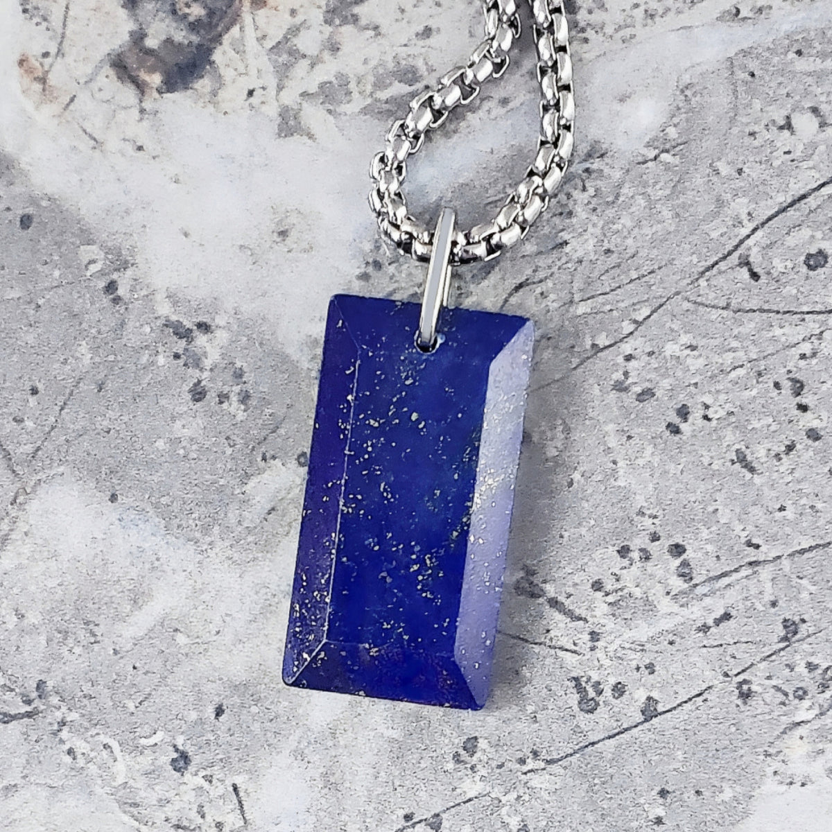 Lapis Lazuli Gemstone Dog Tag