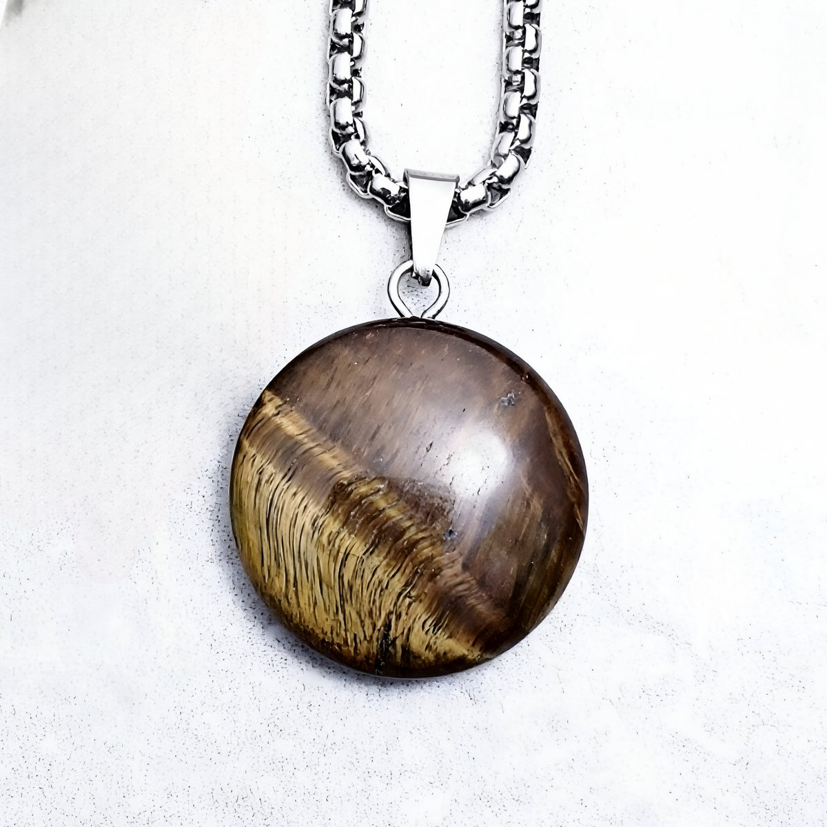 Tiger Eye Coin Necklace