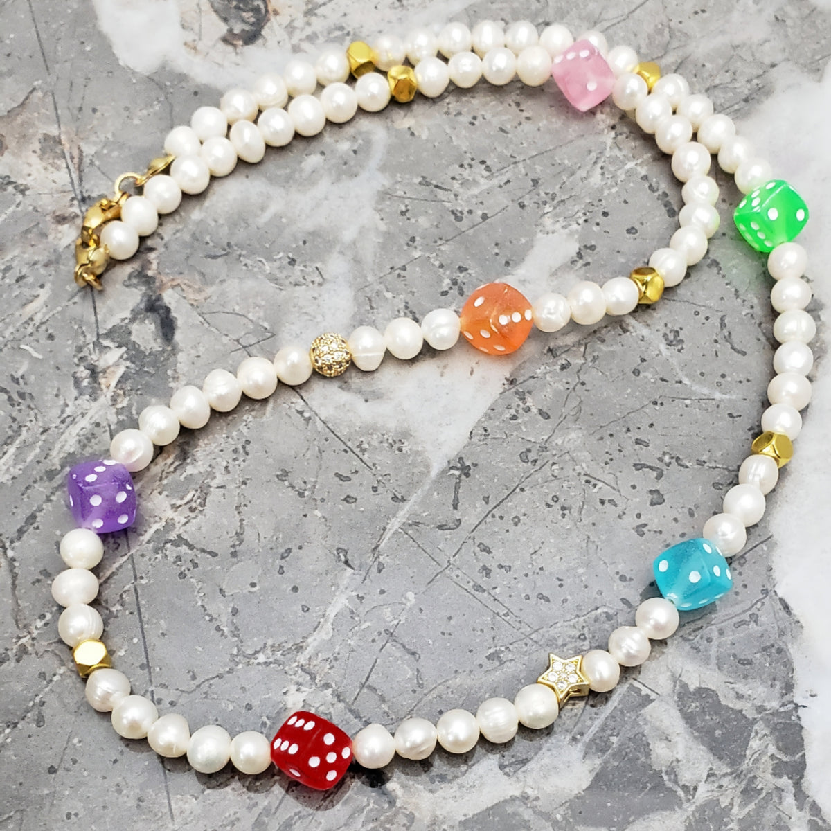 Dice & Pearls Necklace