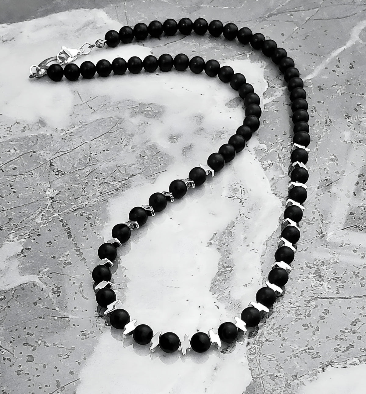 Onyx Thunder & Lightning Necklace