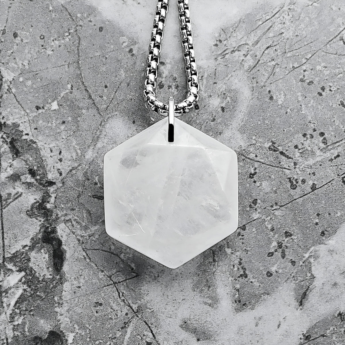 Quartz Hexagon Necklace