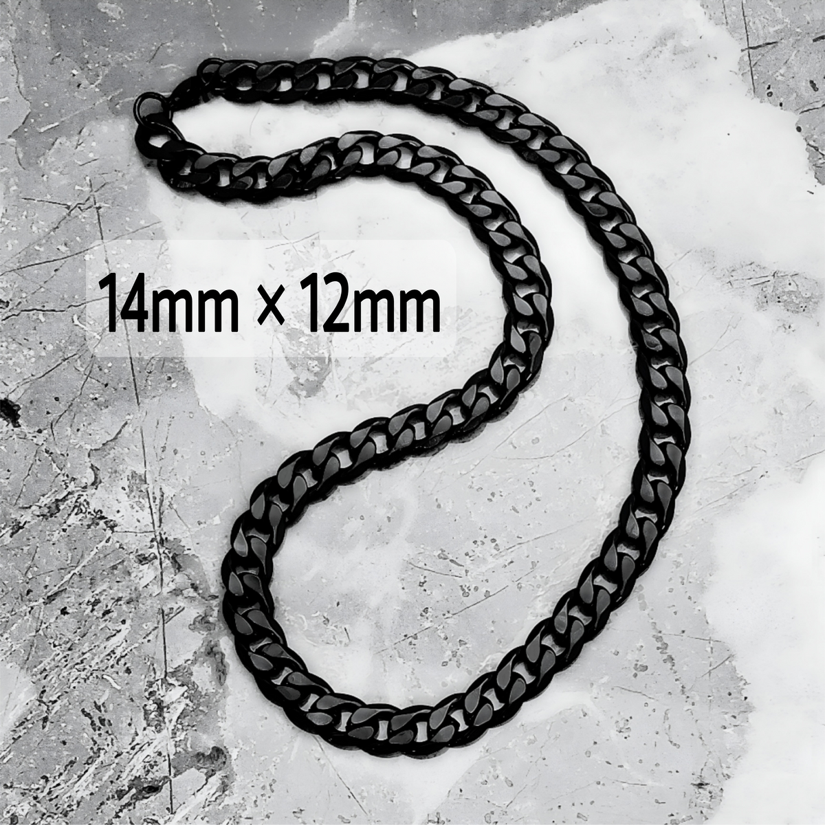 Black Cuban Link Chain Necklace