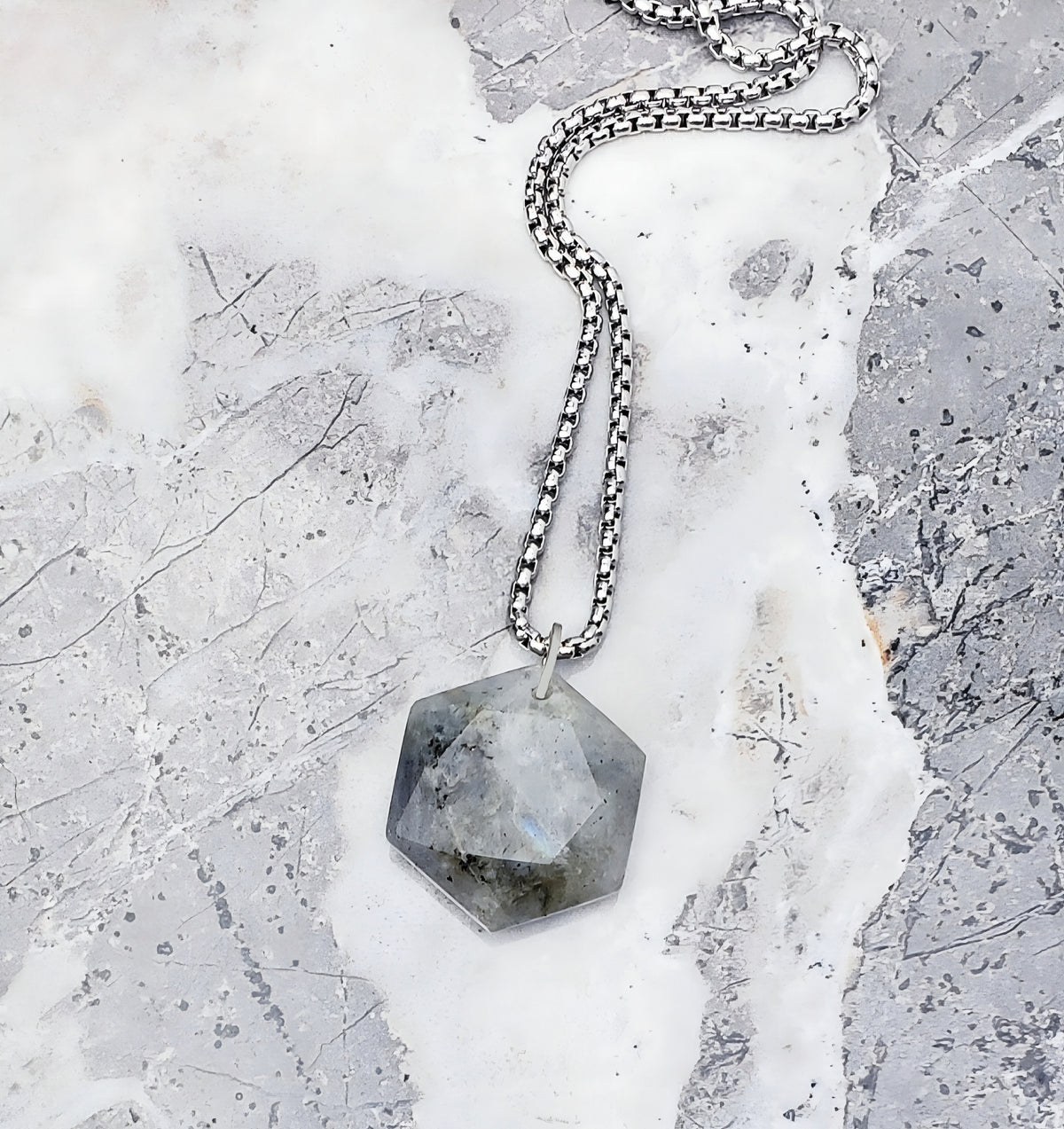 Labradorite Hexagon Necklace