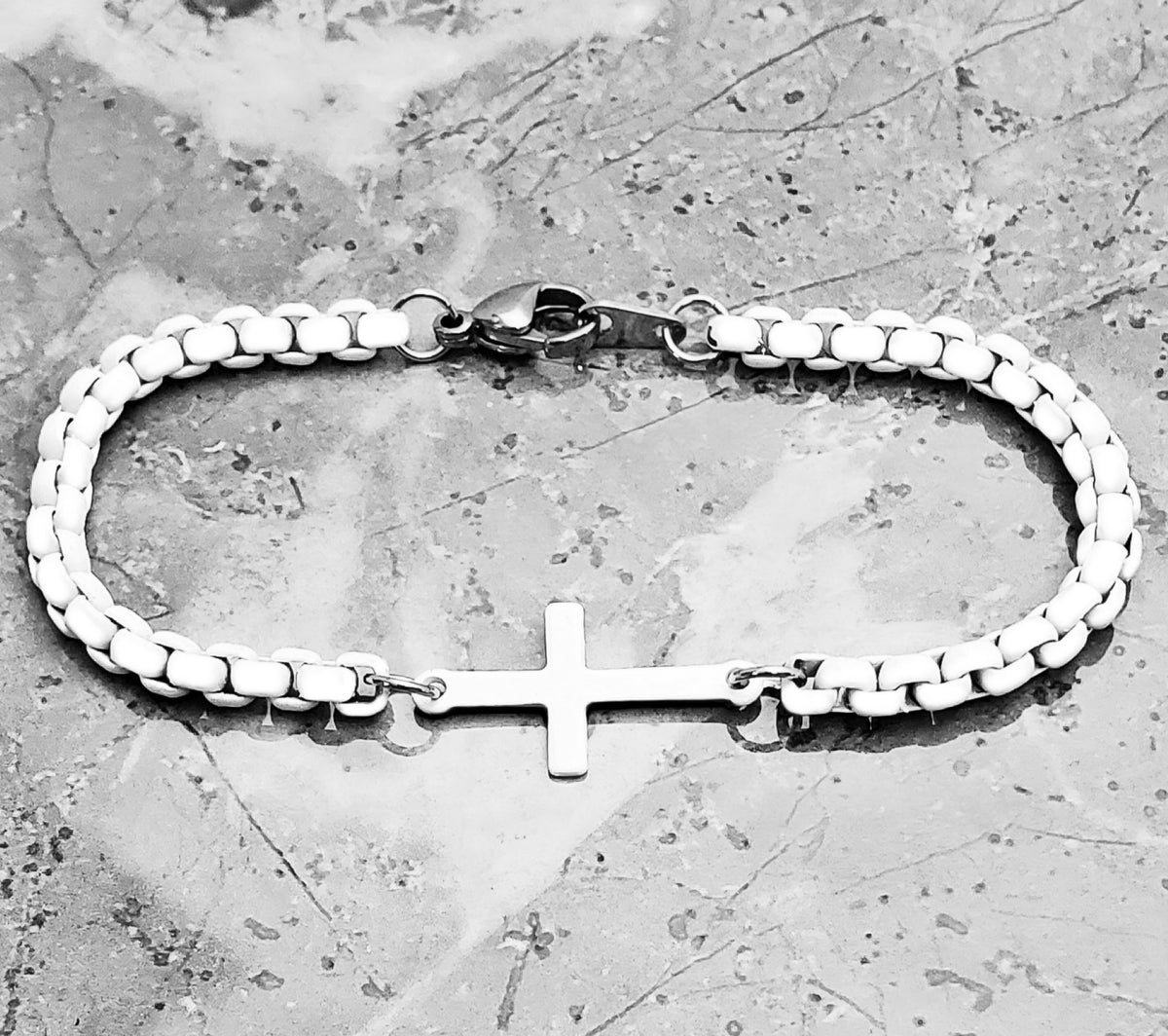 White Cross Chain Bracelet