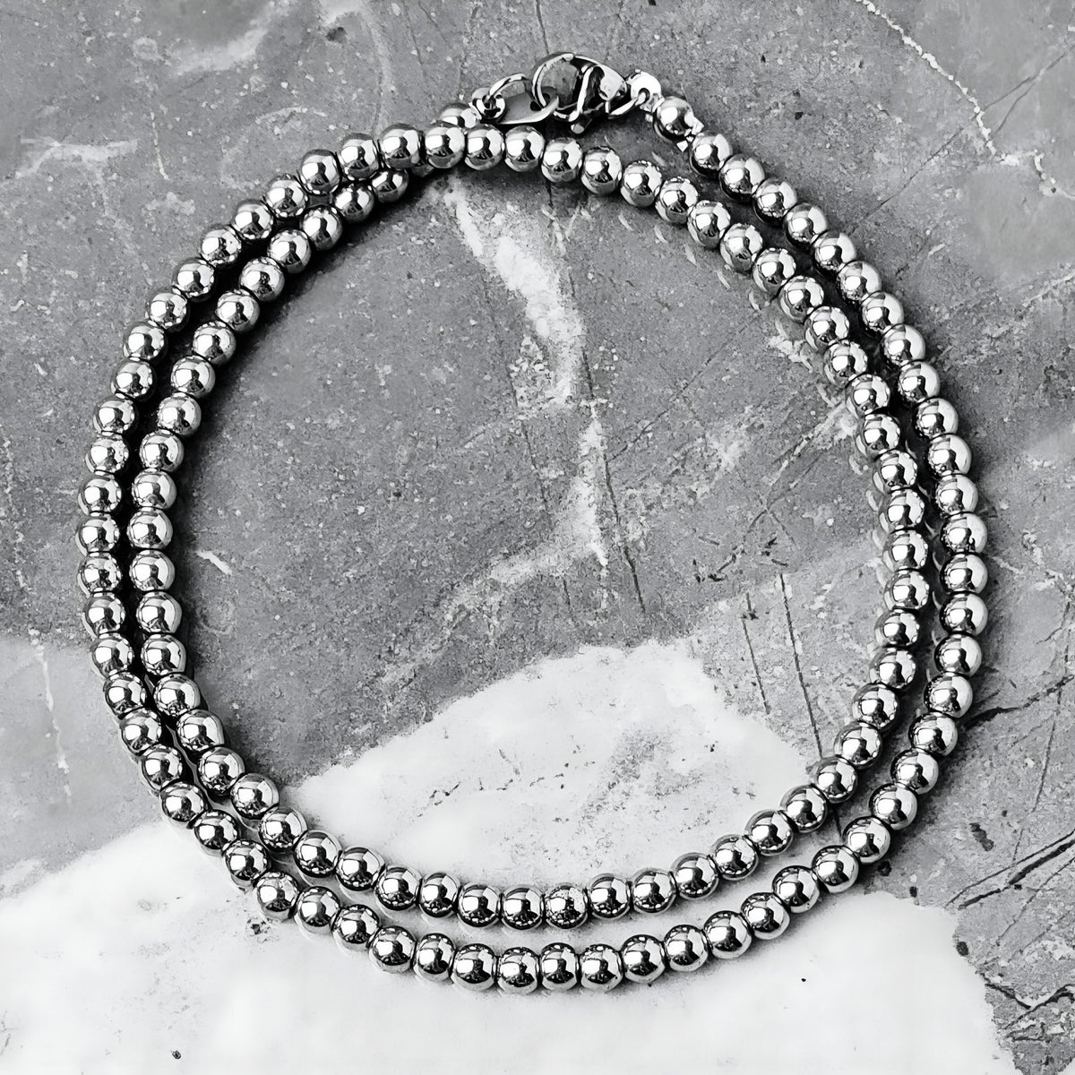 Silver Hematite Gemstone Chain Necklace