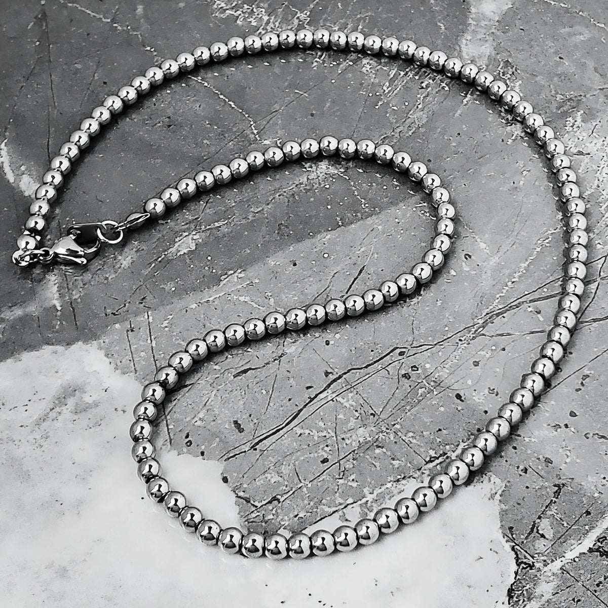 Silver Hematite Gemstone Chain Necklace