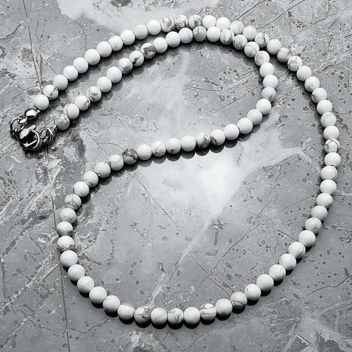 White Howlite Gemstone Chain Necklace