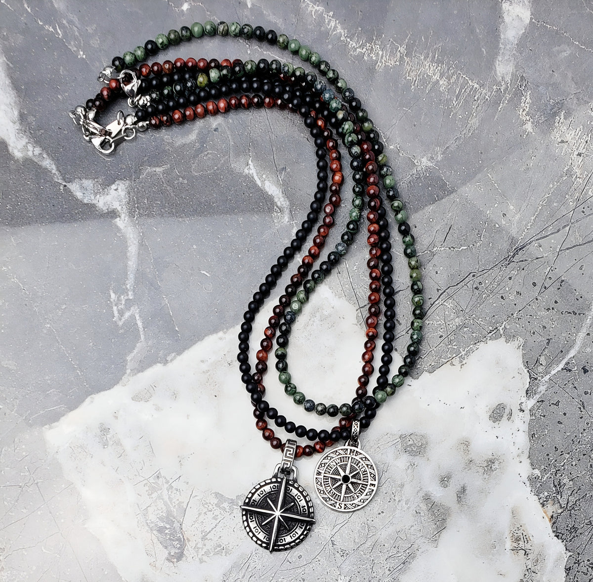 Matte Black Onyx Gemstone Chain Necklace