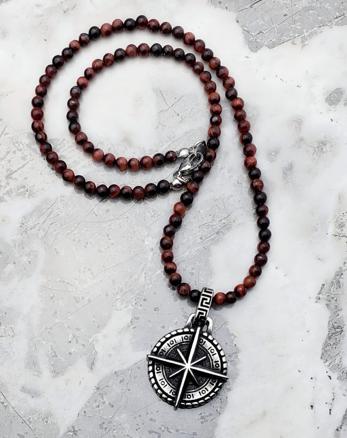 Red Tiger Eye Gemstone Chain Necklace