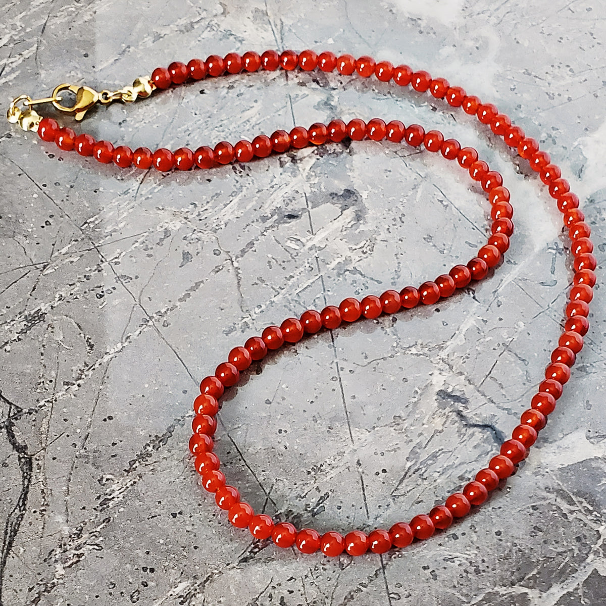 Carnelian Gemstone Chain Necklace