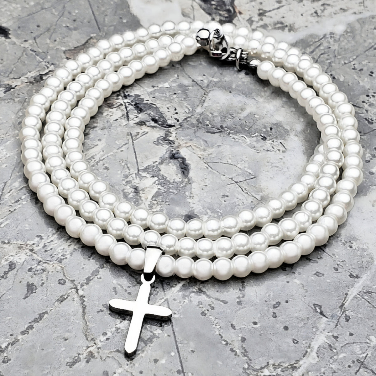 Cross & Pearls Necklace