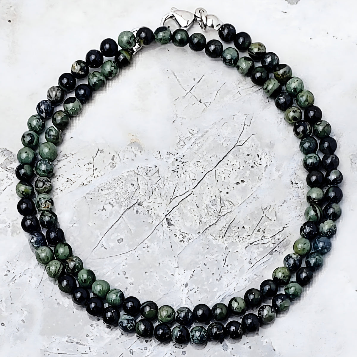 Kambaba Jasper Gemstone Chain Necklace