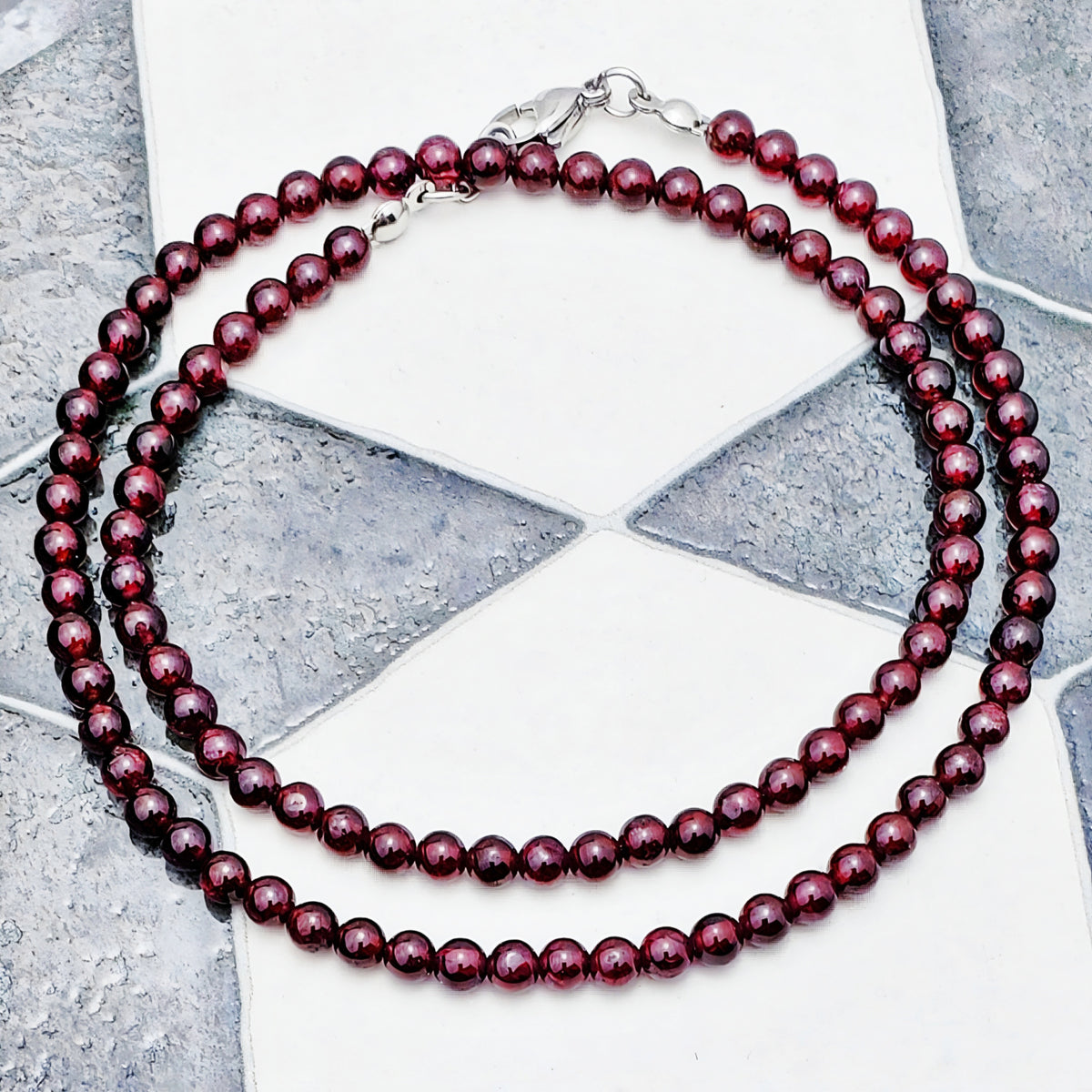 Garnet Gemstone Chain Necklace