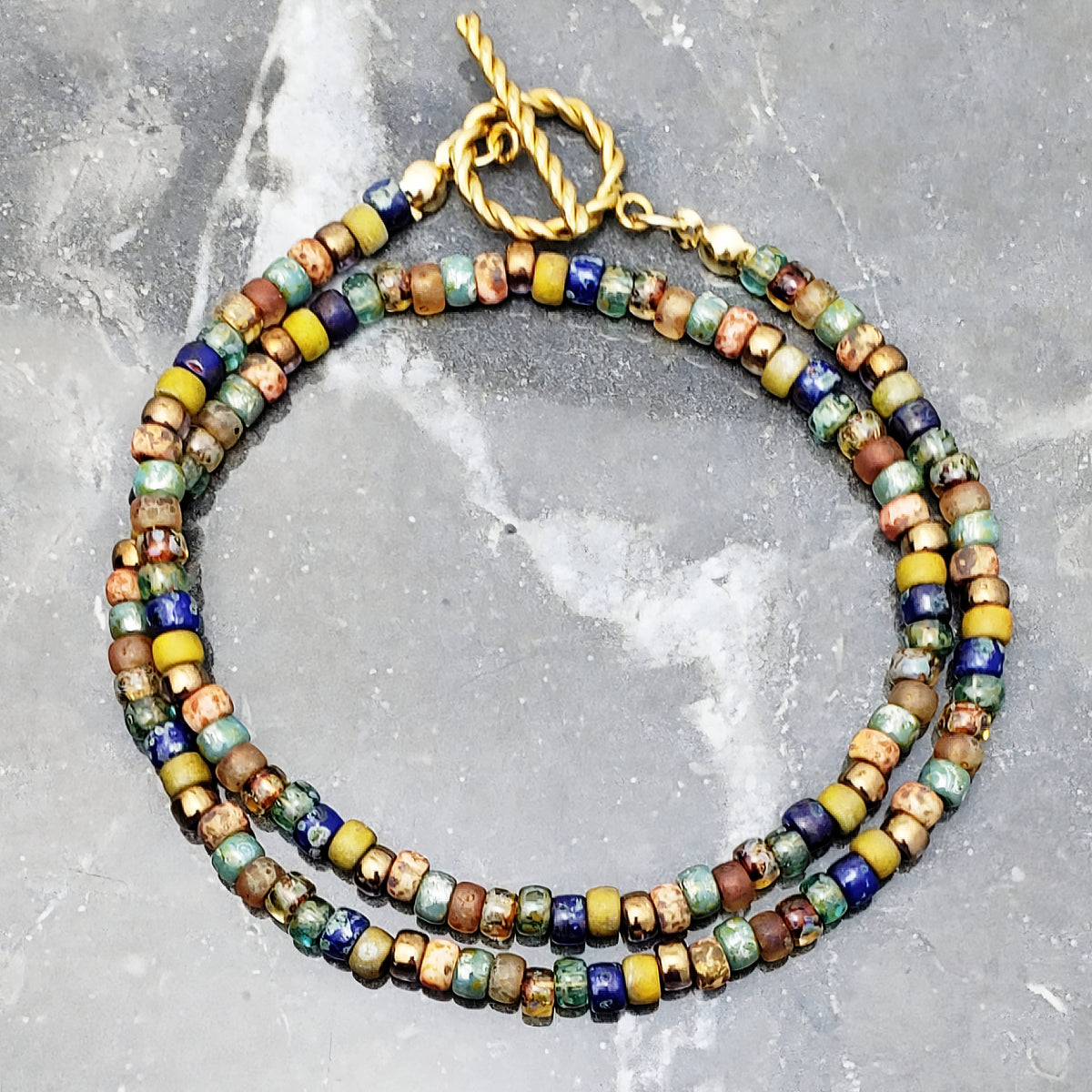 Mediterranean Bead Wrap Bracelet