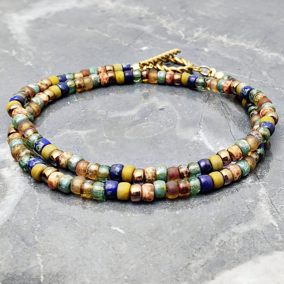 Mediterranean Bead Wrap Bracelet