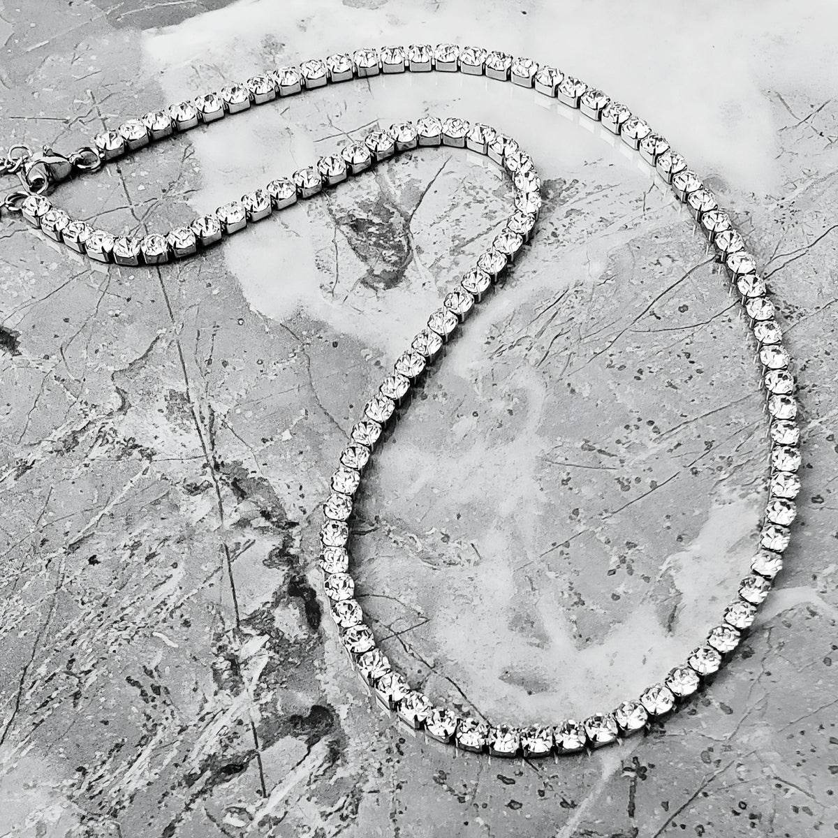 Silver Tennis Chain Necklace